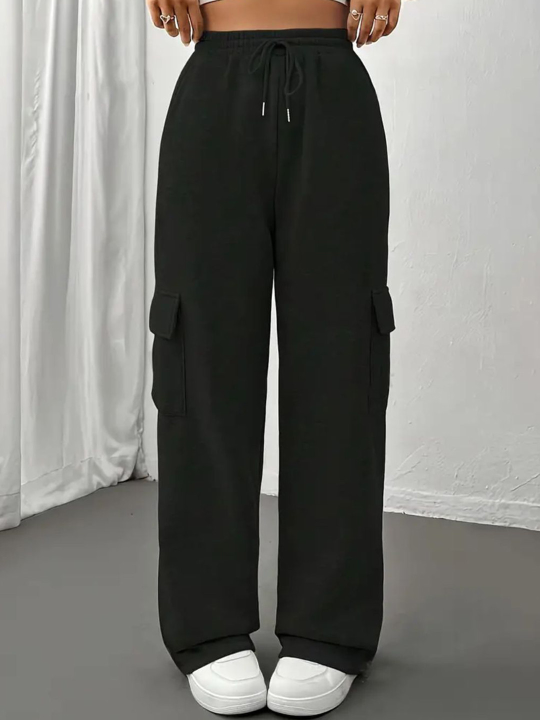 Povaxpo Women High-Rise Loose Fit Track Pants
