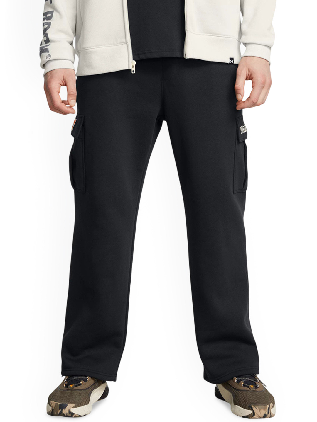 UNDER ARMOUR Men Relaxed-Fit Cotton Mid-Rise Track Pants
