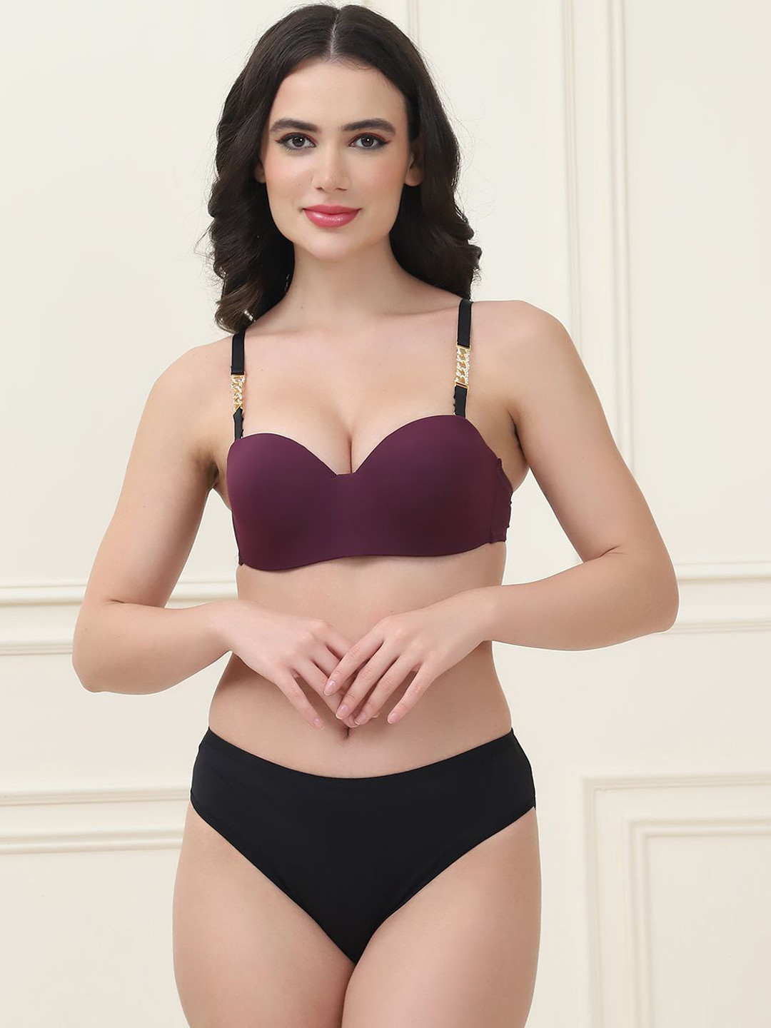 Quttos Strapless Balconette Lingerie Set QT-SET-7050-WHN-30B