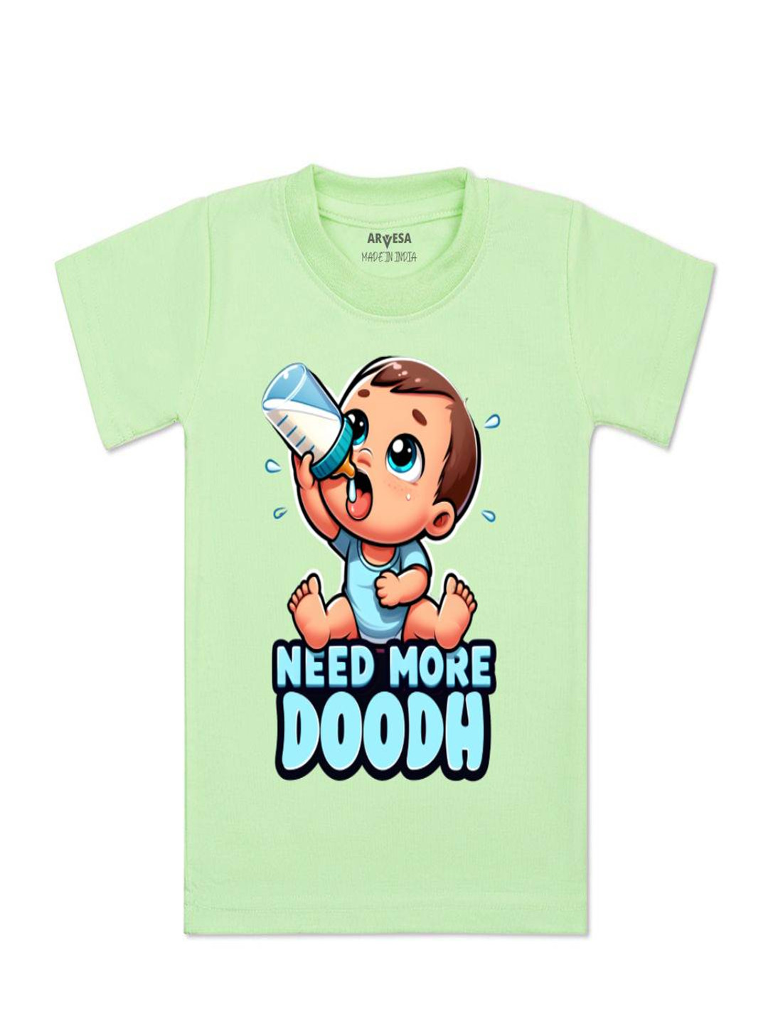 Arvesa Kids Need More Doodh Printed Tshirt