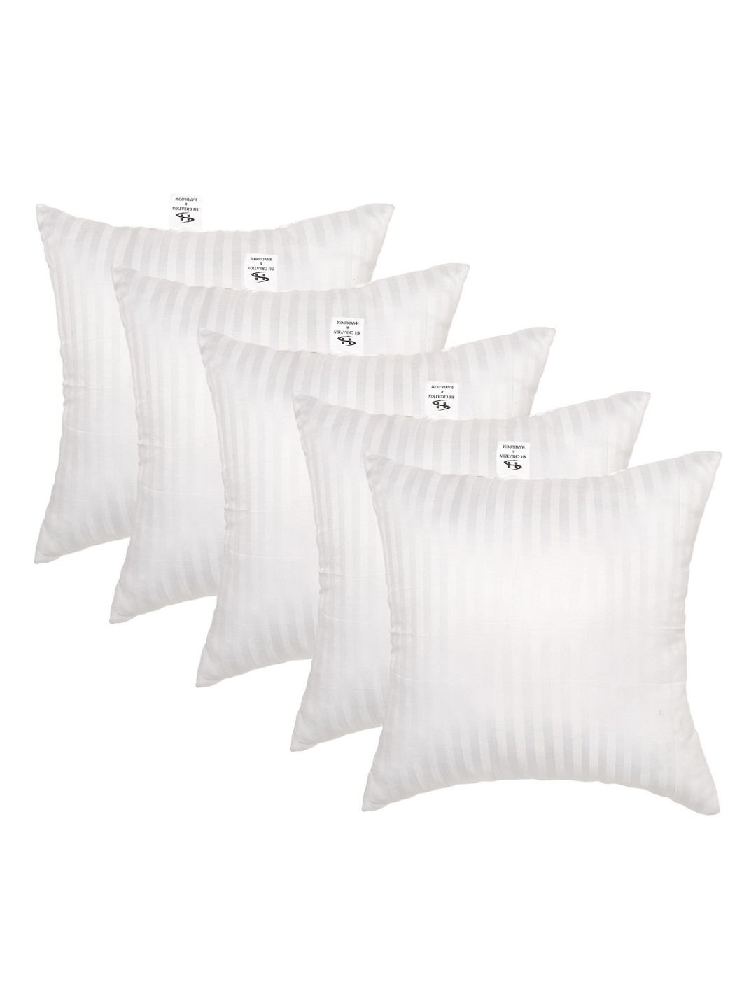 SH Creation and Handlooms Set of 5 White Square Cushions