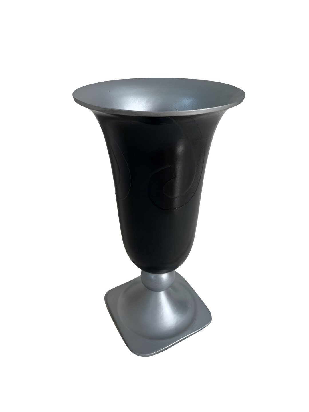 Taurrus Modern Pedestal Silver-Toned Flower Vase