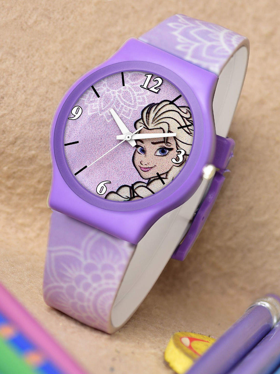 DOUBLERUN Kid Printed Dial & Wrap Around Straps Analogue Reset Time Watch H05NMT-704