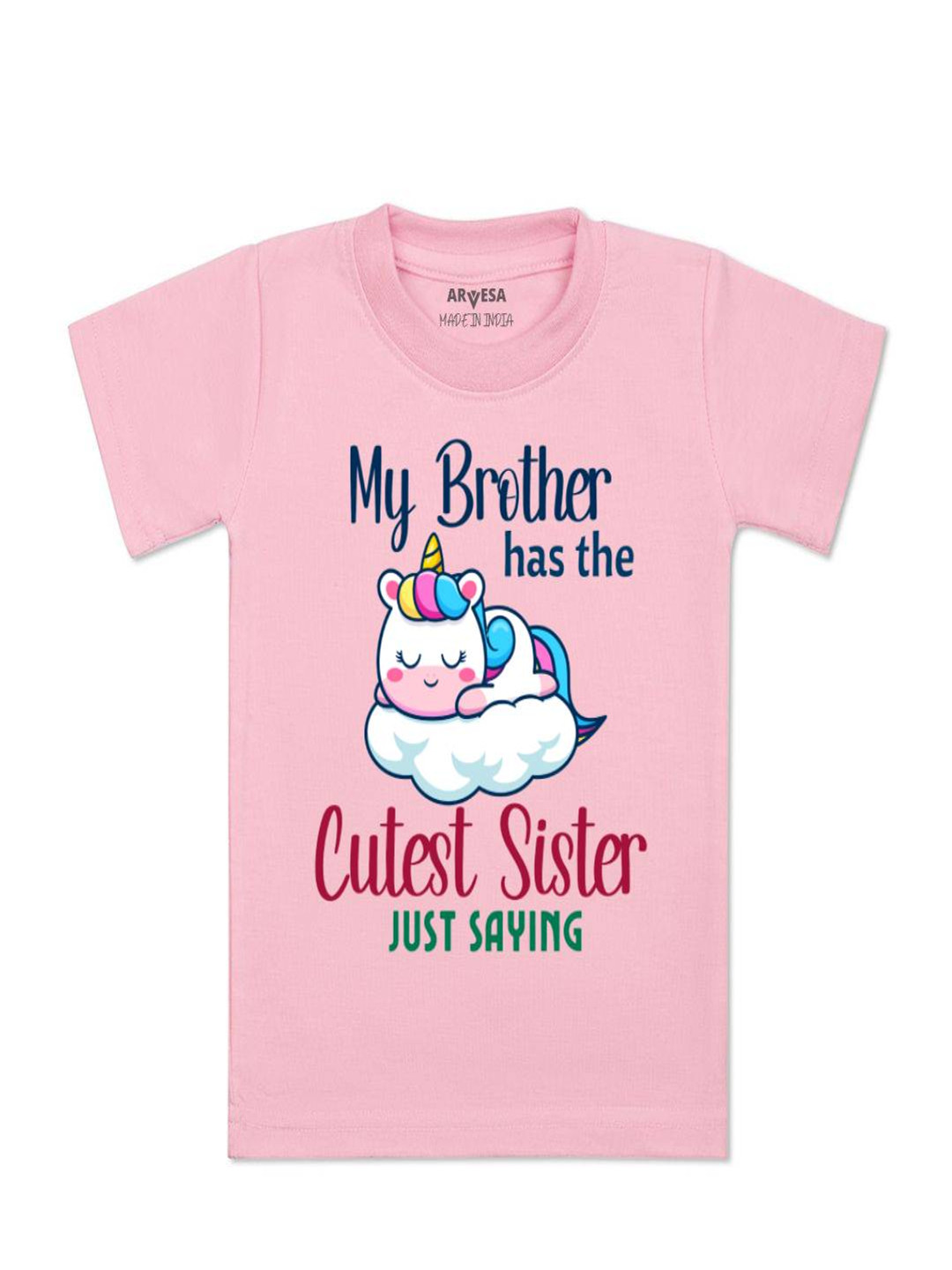 Arvesa Kids Cutest Sister Printed Tshirt