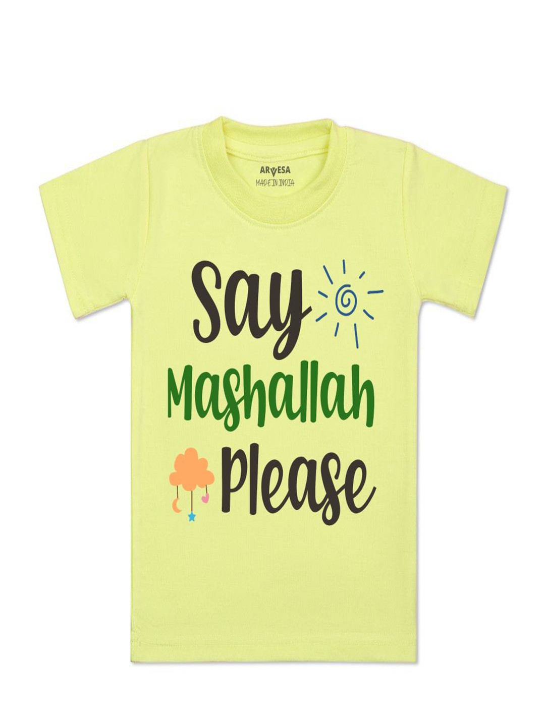 Arvesa Kids Say Mashallah Please Printed Tshirt