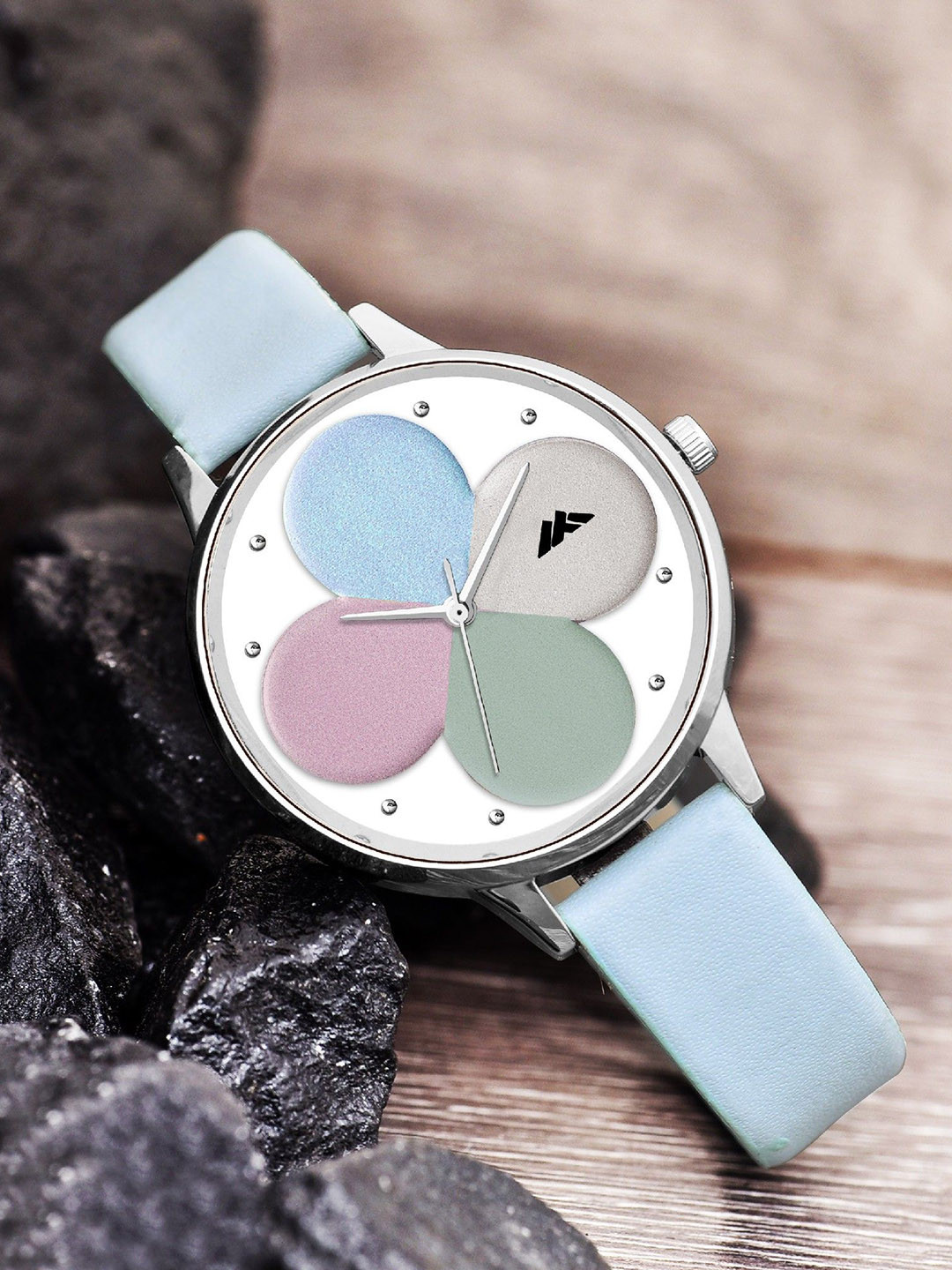 DOUBLERUN Women Round Dial & Leather Straps Analogue Multi Function Watch H05NMT-555