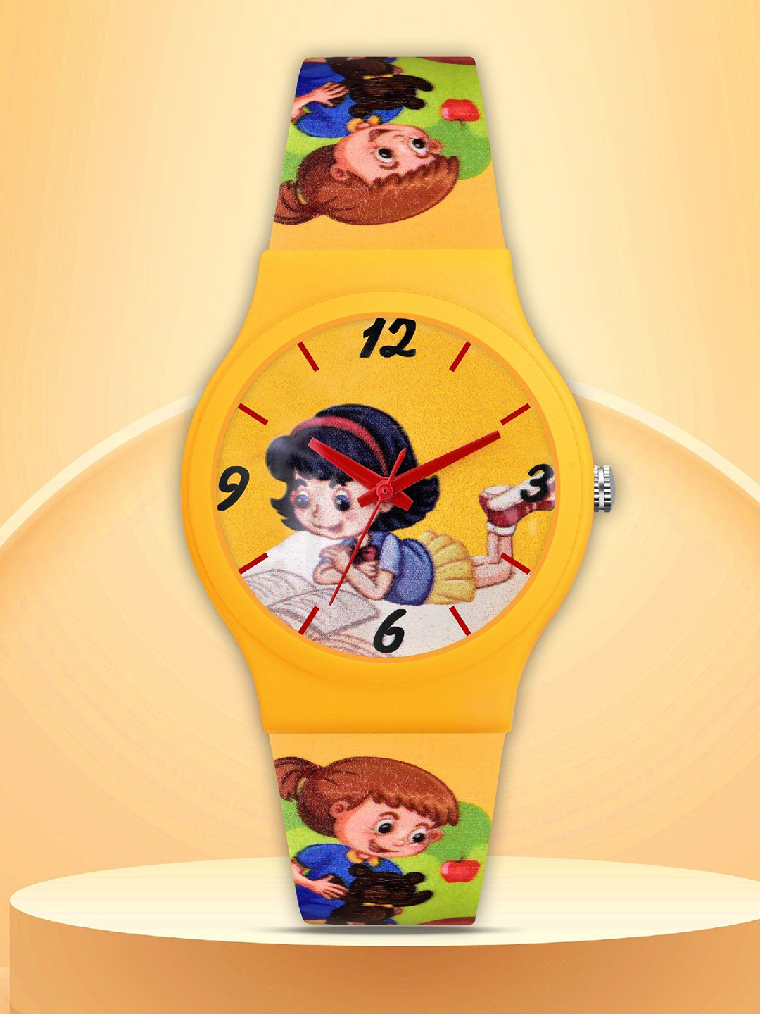 DOUBLERUN Kids Cartoon Printed Straps Analogue Multi Function Watch H05NMT-712
