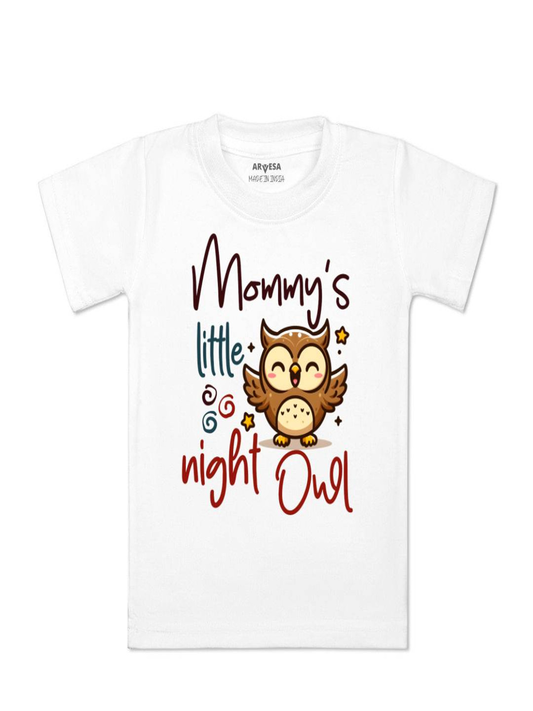 Arvesa Kids Mommy Little Night Owl Printed Tshirt