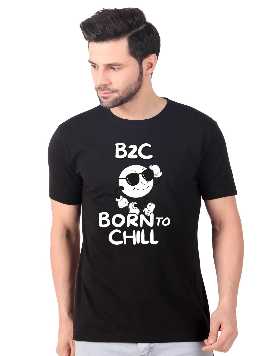 FABSTIEVE B2C Born to Chill Graphic Round Neck T-shirt