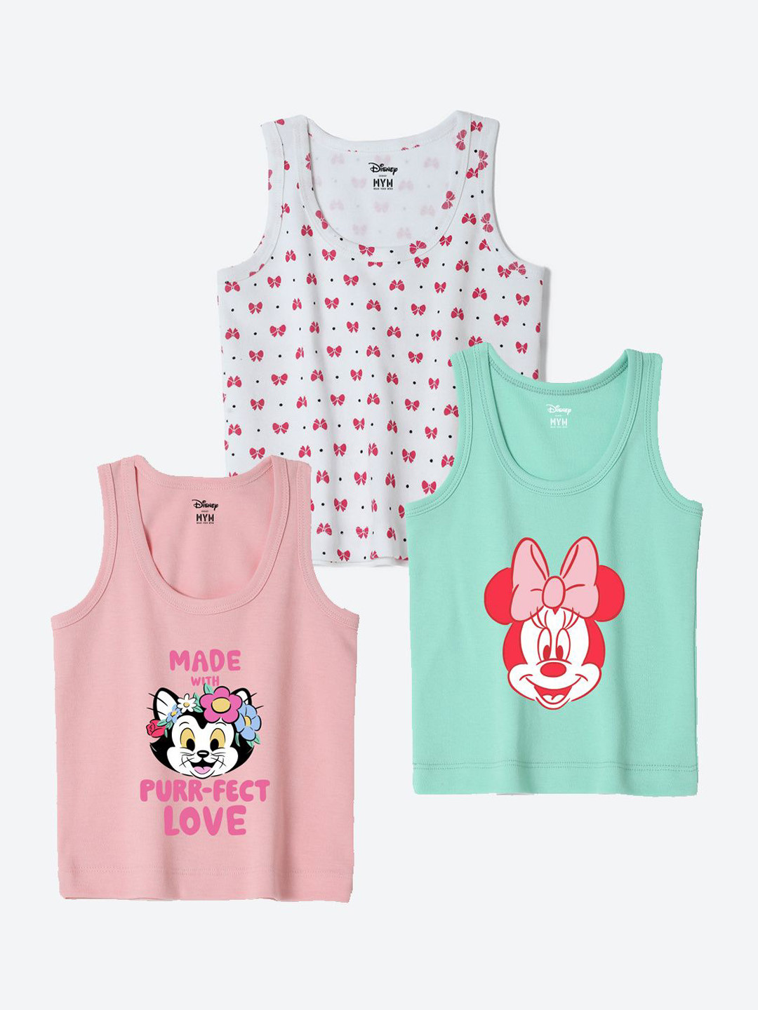 Wear Your Mind Pack Of 3 Printed Basic Vest IFVDPO3021