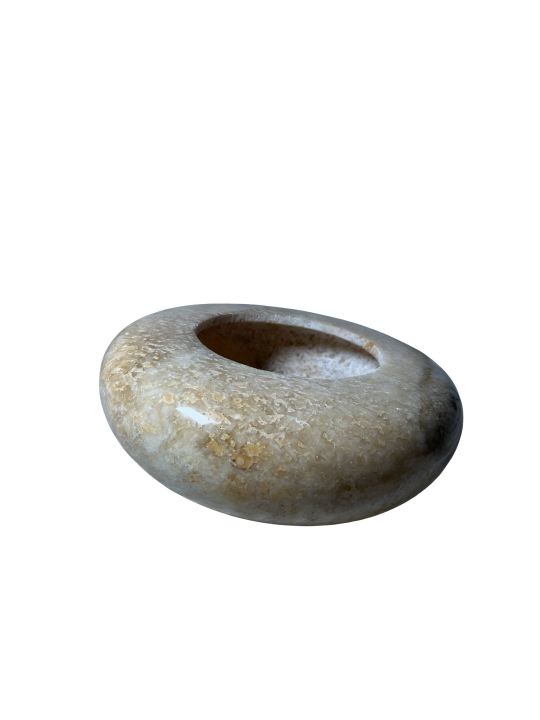 Taurrus Natural Donut Table Grey Stone Matte Living Room Tiny Showpiece - 13.4 Inches
