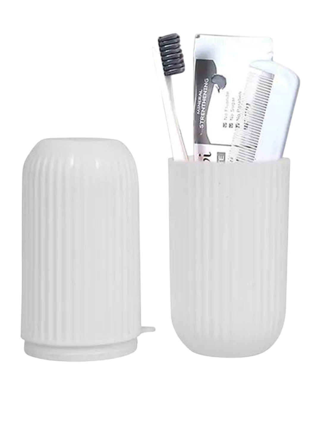 HASHONE Set Of 3 Toothbrush Holder & Soap Tray Combo For Easy Organization