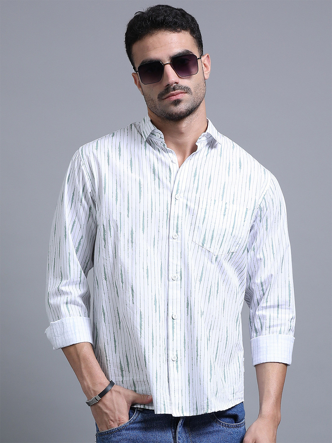 The Roadster Lifestyle Co Printed Pure Cotton Full Sleeves Shirt