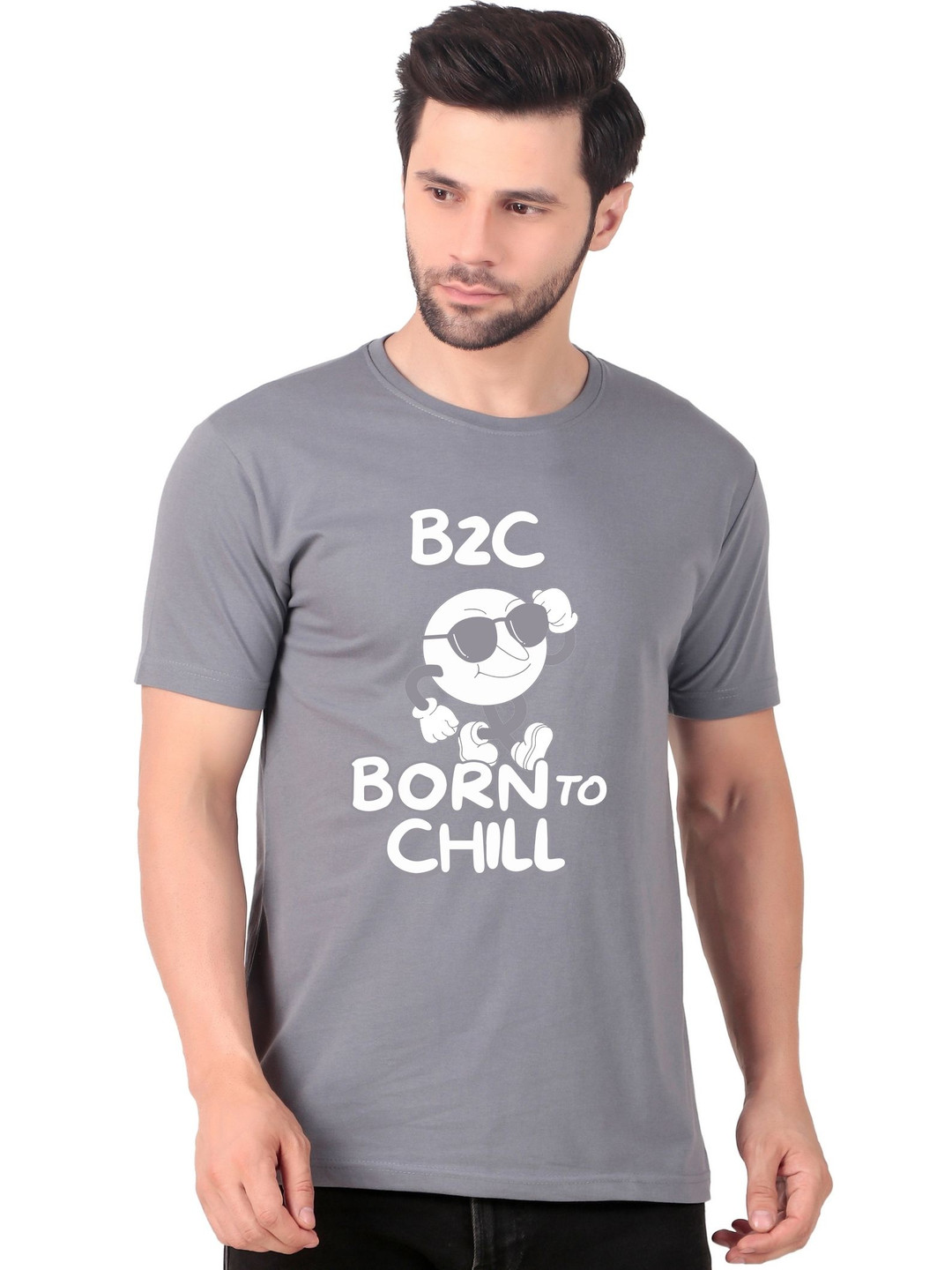 FABSTIEVE B2C Born to Chill Graphic Round Neck T-shirt
