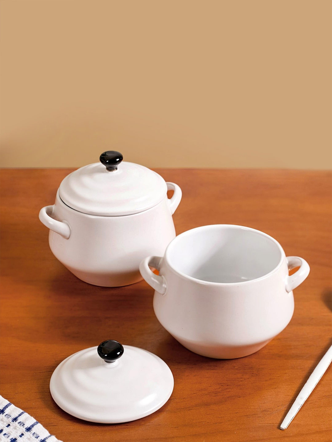 Nestasia 2 Pcs White Amara Ceramic Noodle Soup Bowl 450ml