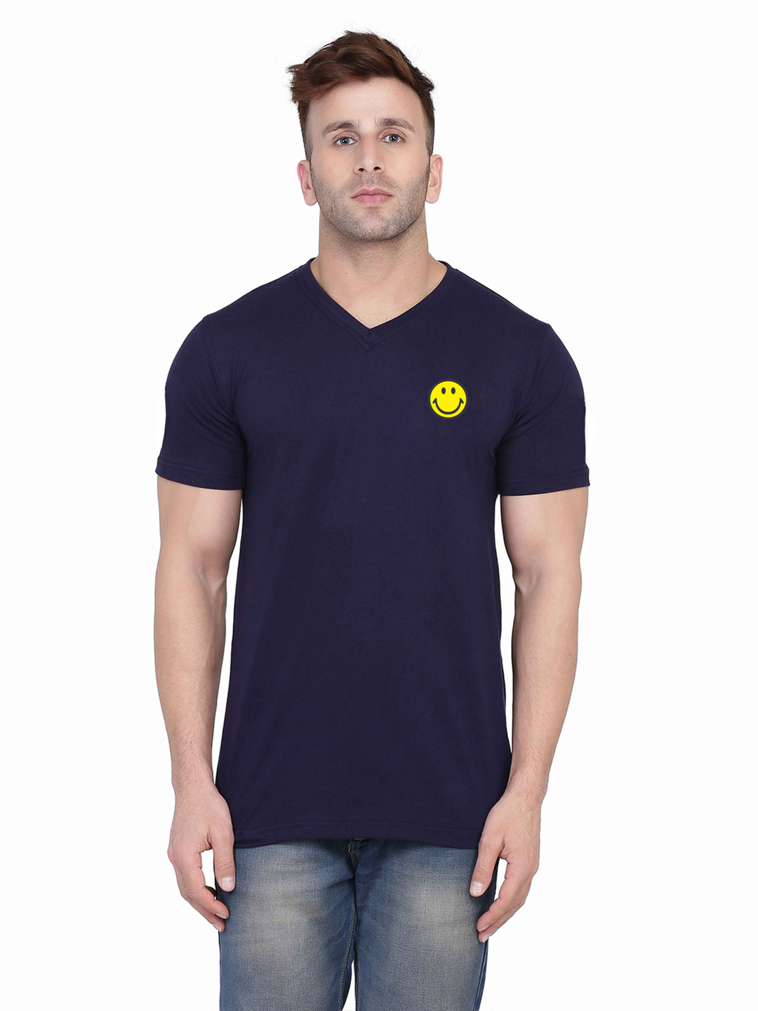 BEYOU FASHION V-Neck Short Sleeves Muscle Fit T-shirt