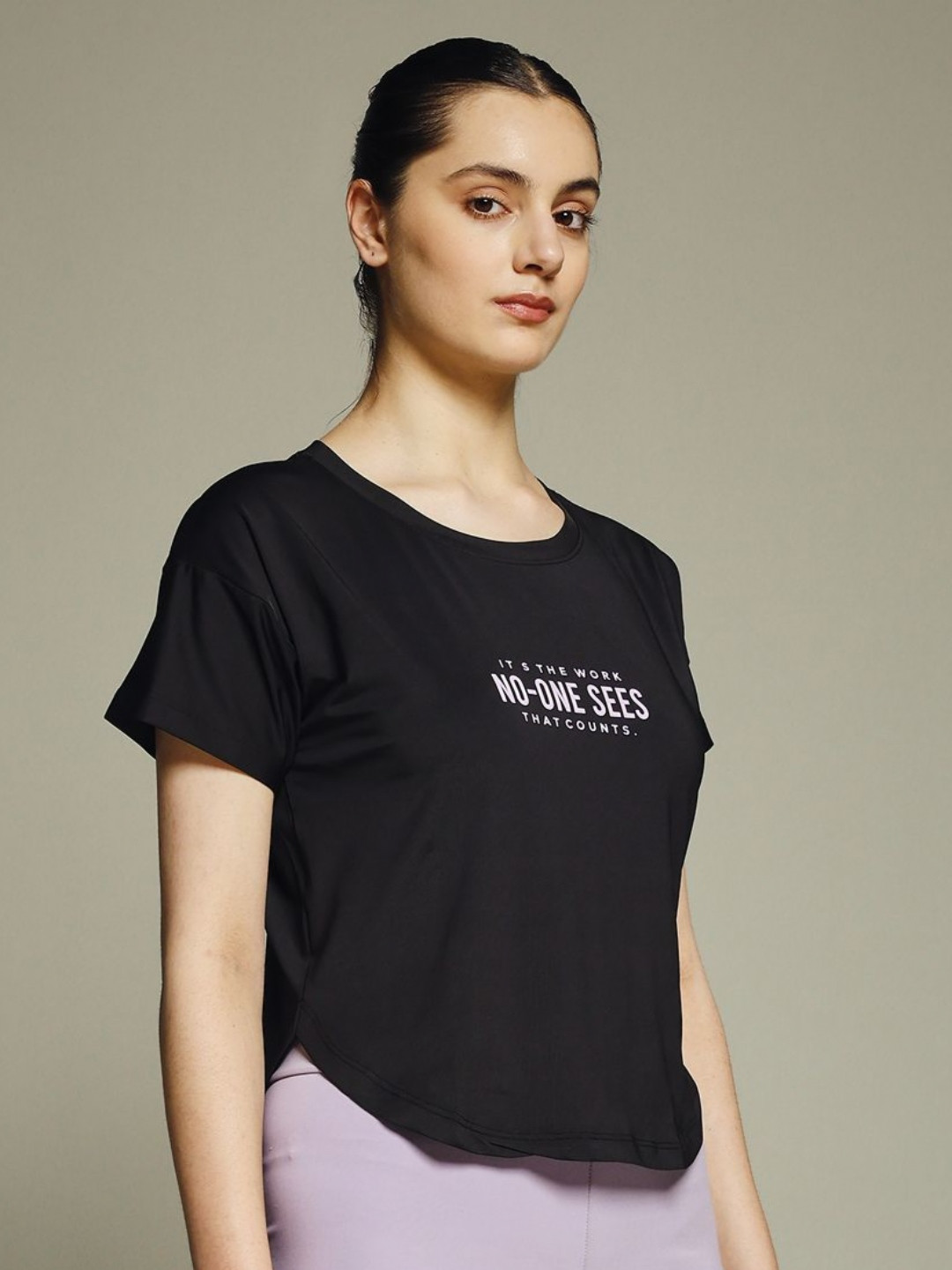 MKH Women Typography Printed Dri-FIT T-shirt