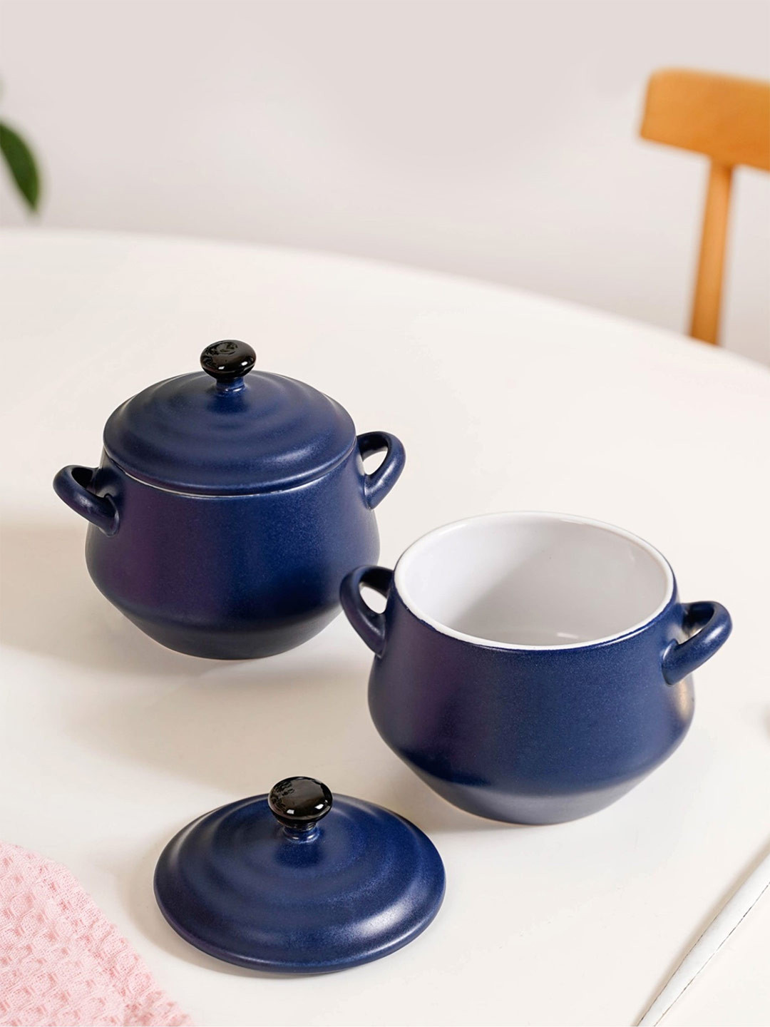 Nestasia 2 Pcs Amara Ceramic Ramen Bowl Navy Blue 450ml