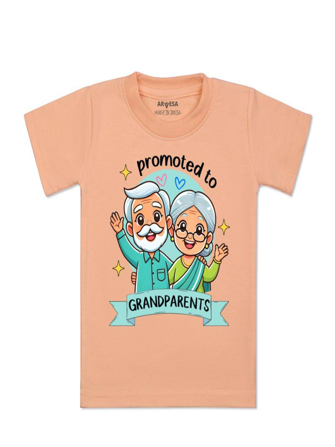 Arvesa Kids Promoted To Grandparents Printed T-shirt
