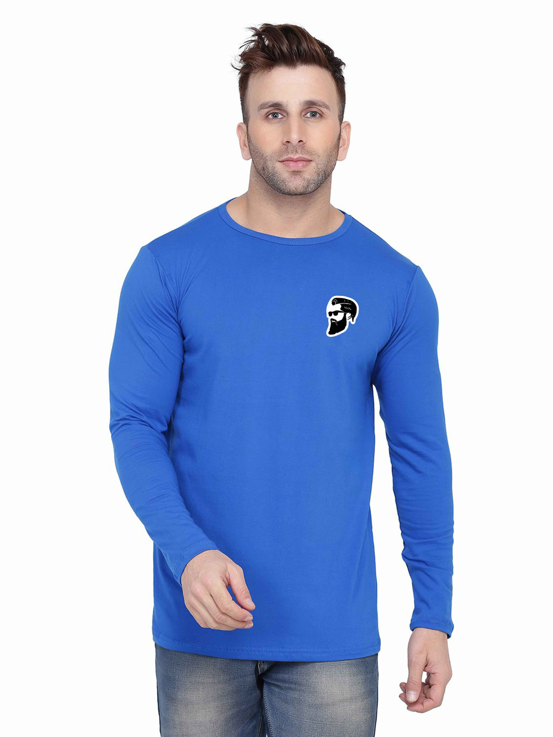 BEYOU FASHION Self Design Round Neck Slim Fit T-shirt