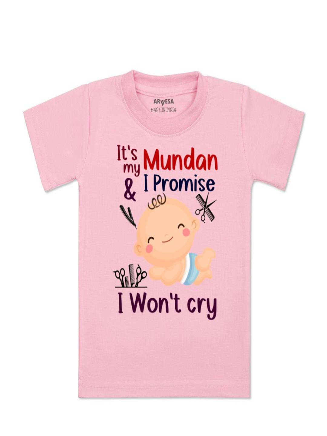 Arvesa Kids I Promise I wont Cry Printed Tshirt