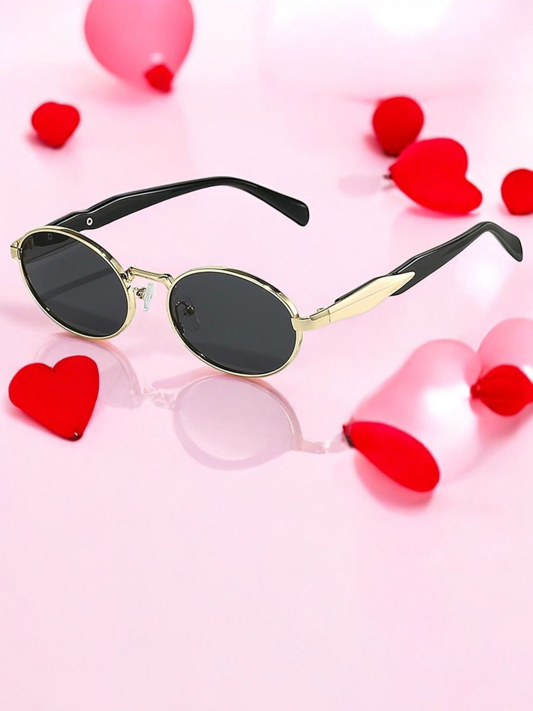 HAYDEN haiza Unisex Oval Sunglasses with UV Protected Lens GOLD-NEW OVAL-11