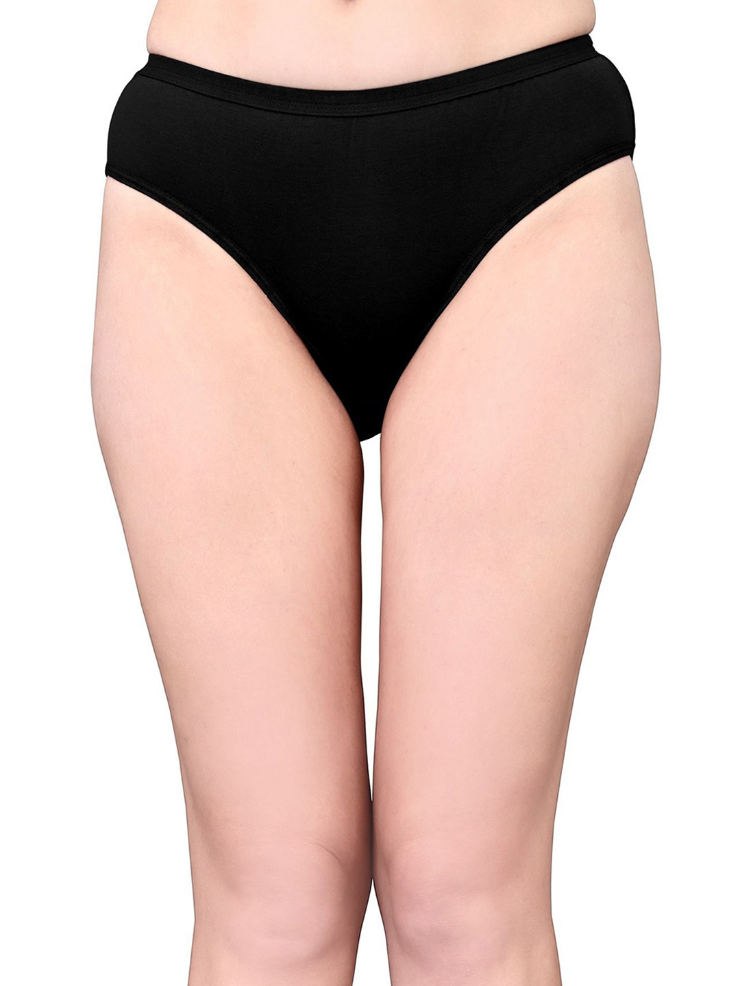 Exotica Lingerie Cotton Mid-Rise Bikini Briefs EX RIYA-BLACK-M