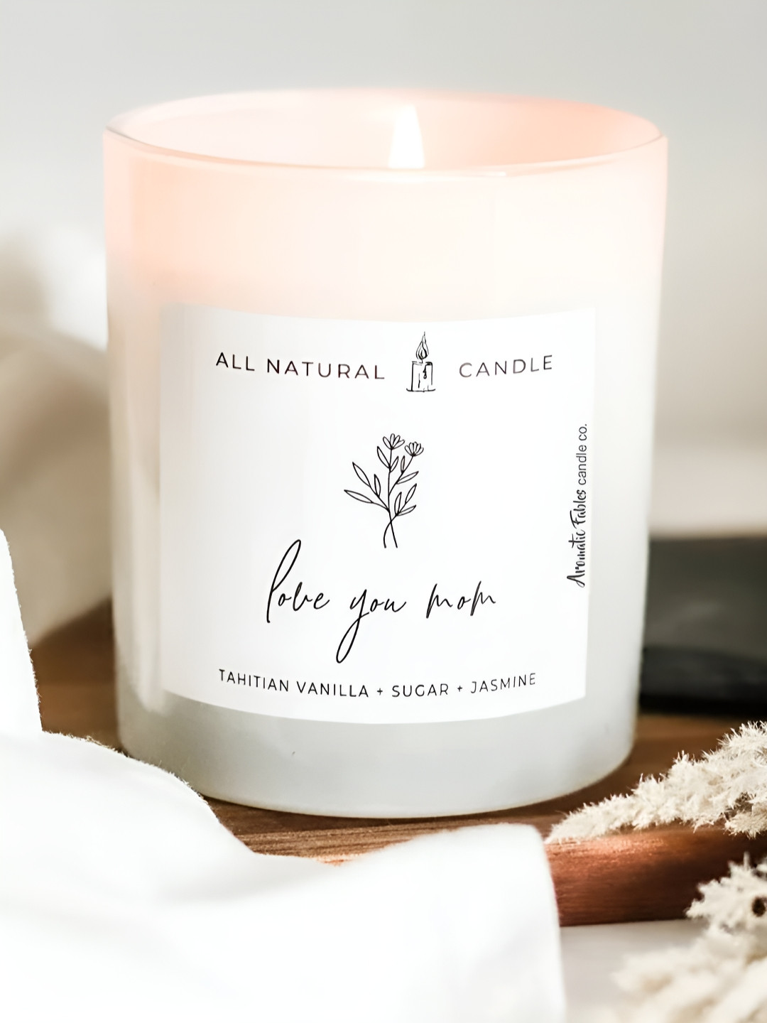 Aromatic Fables Rose Reverie Mother's Day Tahitian Vanilla, Sugar and Jasmine Jar Candles