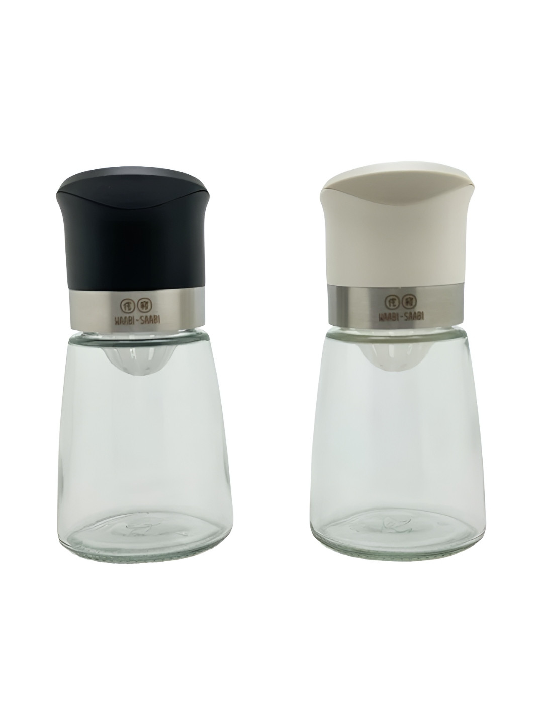 WAABI - SAABI 2Pcs Brown & White Glass Oil Dispenser
