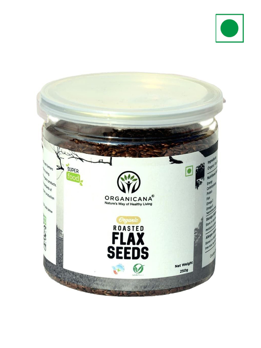 Organicana Roasted Flax Seeds - 250 g