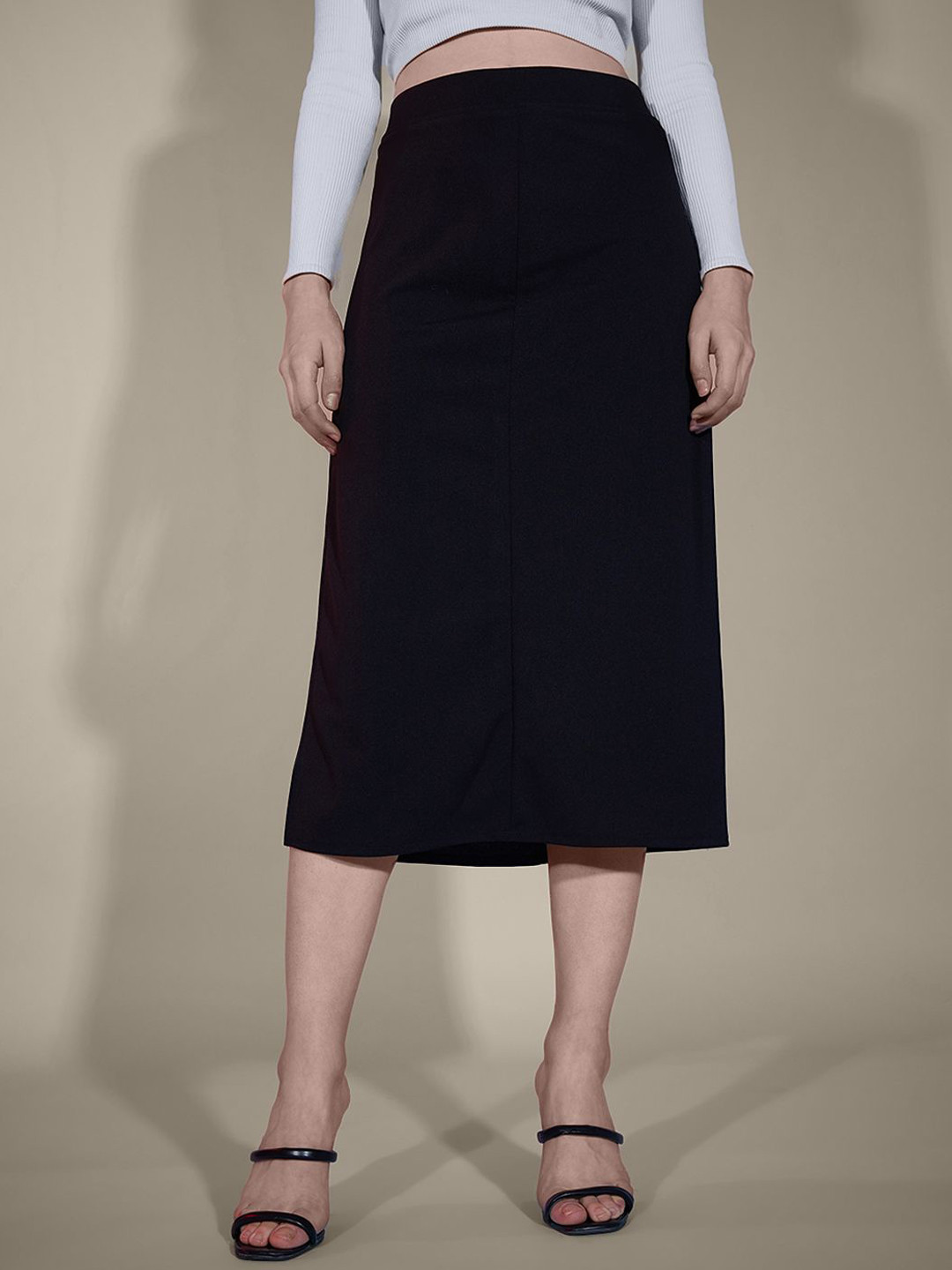 CORSICA Straight Midi Skirt With Side Slit