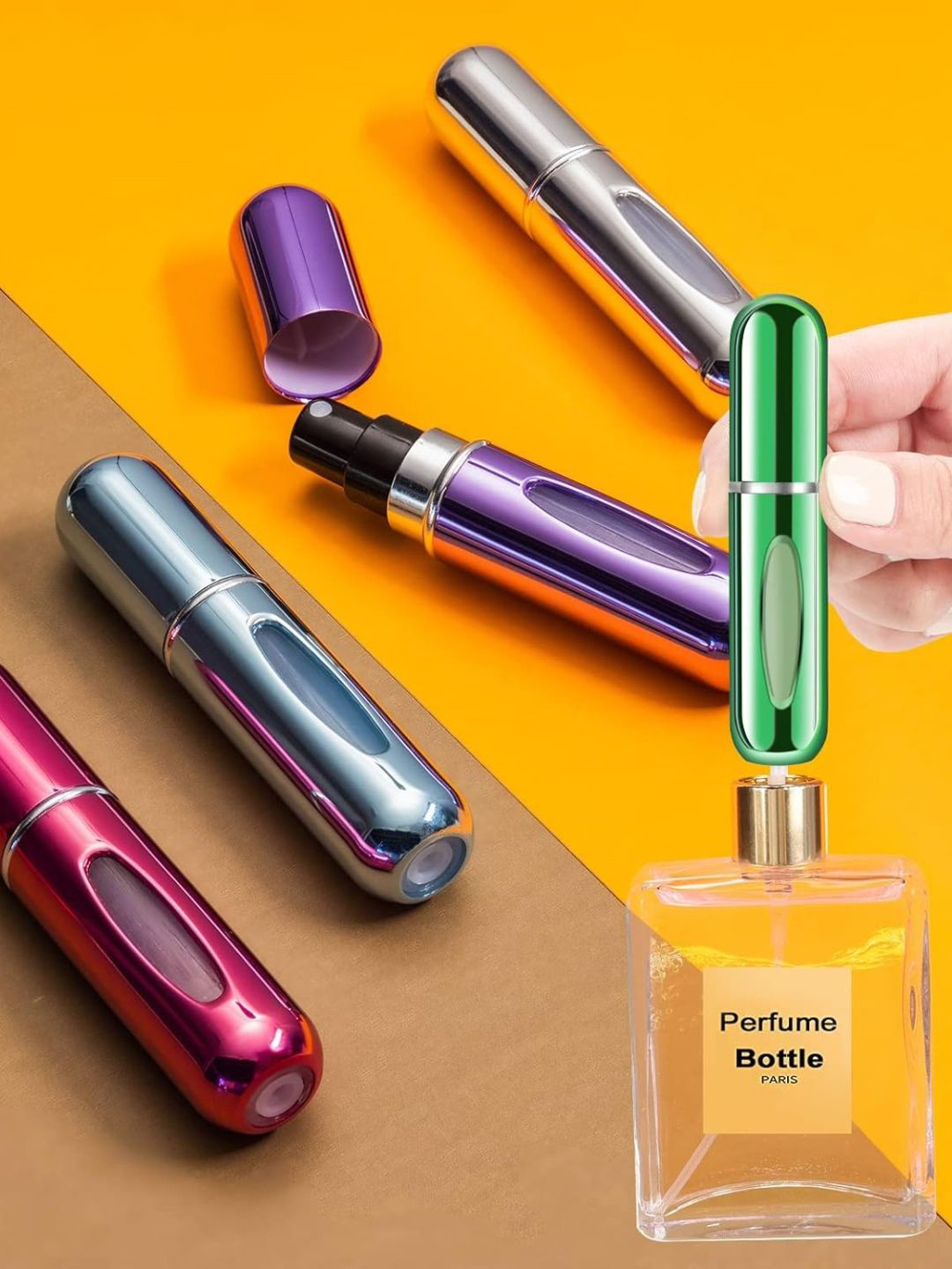 Matra Set of 2 Mini Portable Travel Leakproof Spray Pump Perfume Refill Atomizer Bottle