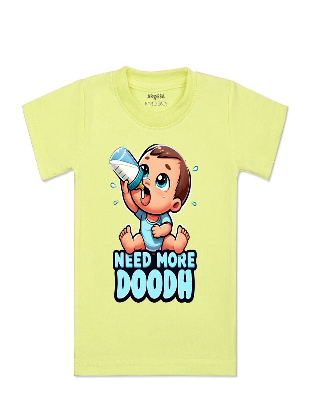 Arvesa Kids Need More Doodh Printed Tshirt
