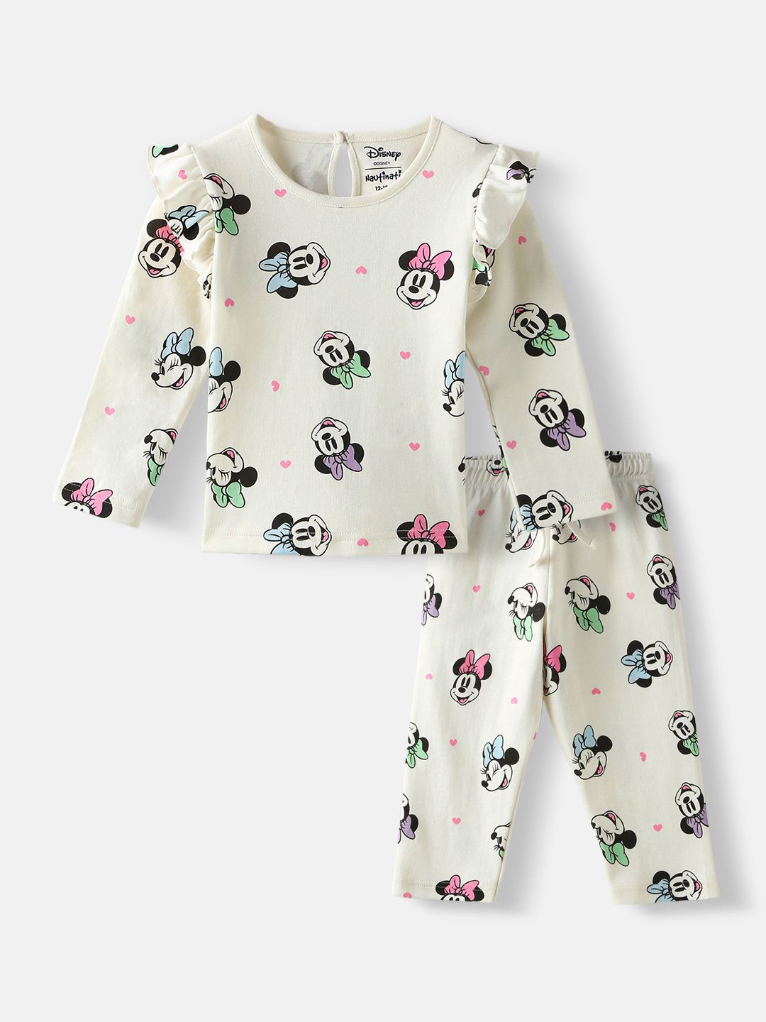 Nauti Nati Girl Mickey Mouse Printed Pure Cotton T-Shirt And Track Pant