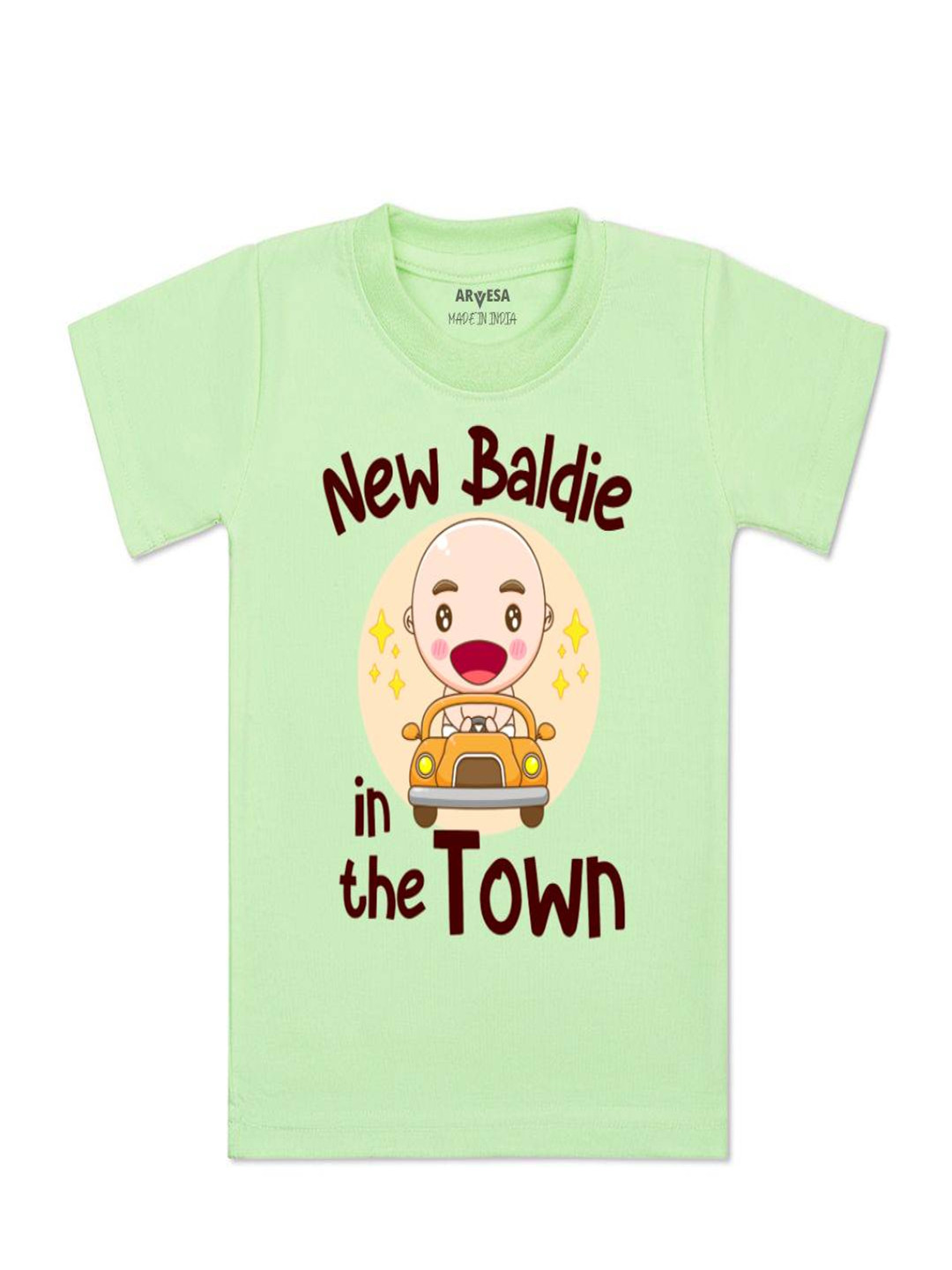 Arvesa Kids New Baldie in The Town Printed Tshirt