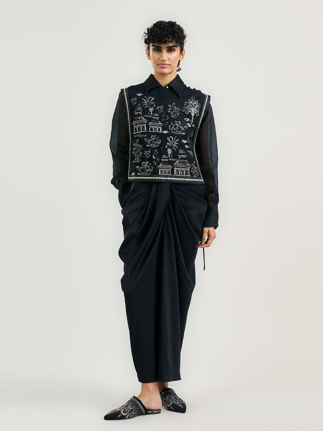OTT Tarun Tahiliani Tribal Print Shirt Style Top