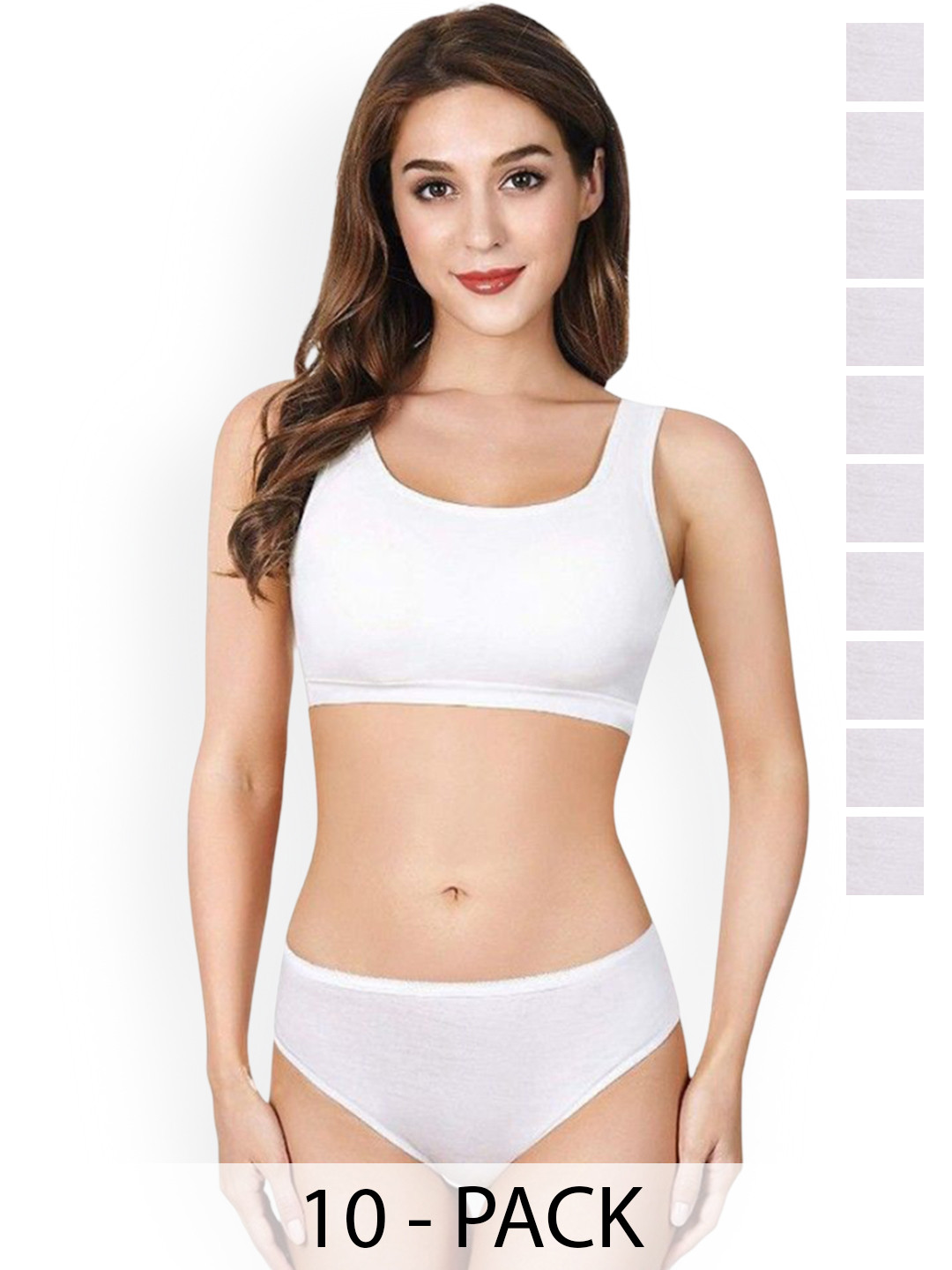 Sizi Set Of 10 Disposable Pure Cotton Maternity Period Panties - 10 Pieces - XS - White