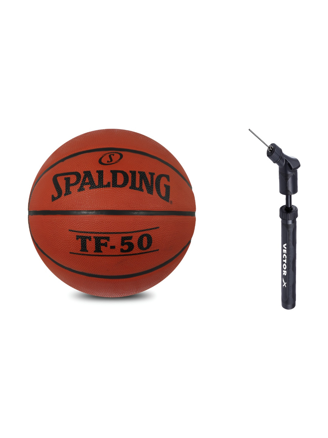Spalding TF-50 Pebbled Basketball With Air Pump