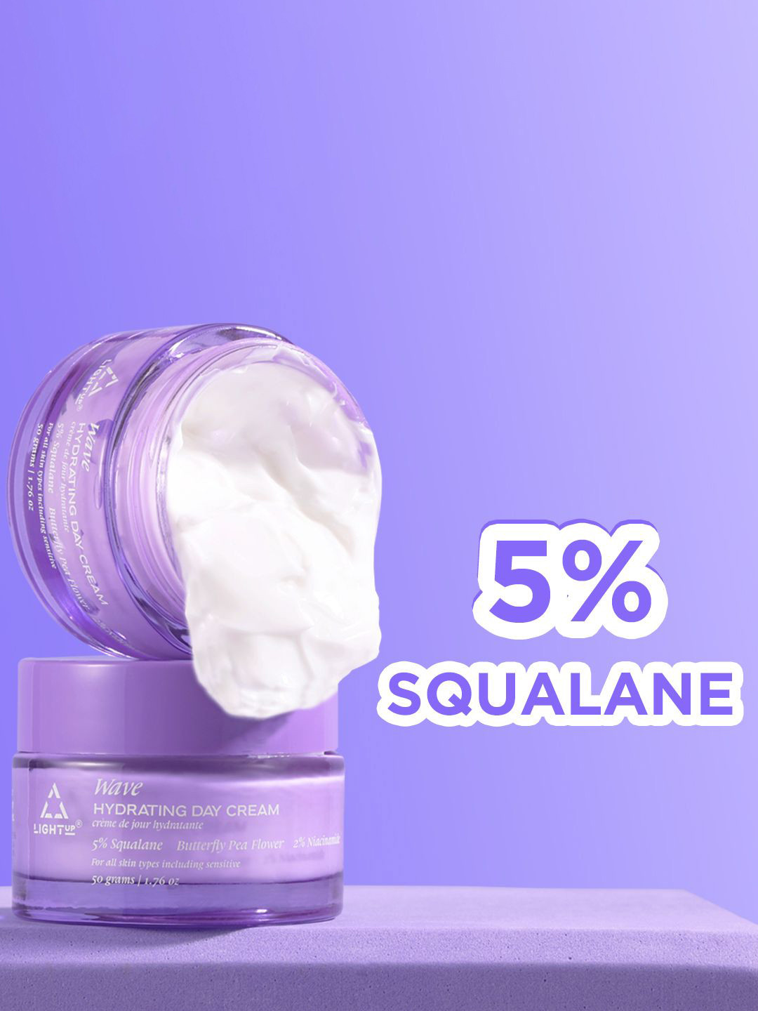 LIGHT UP Beauty Wave Hydrating Day Cream With 5% Squalane & 2% Niacinamide- 50 g