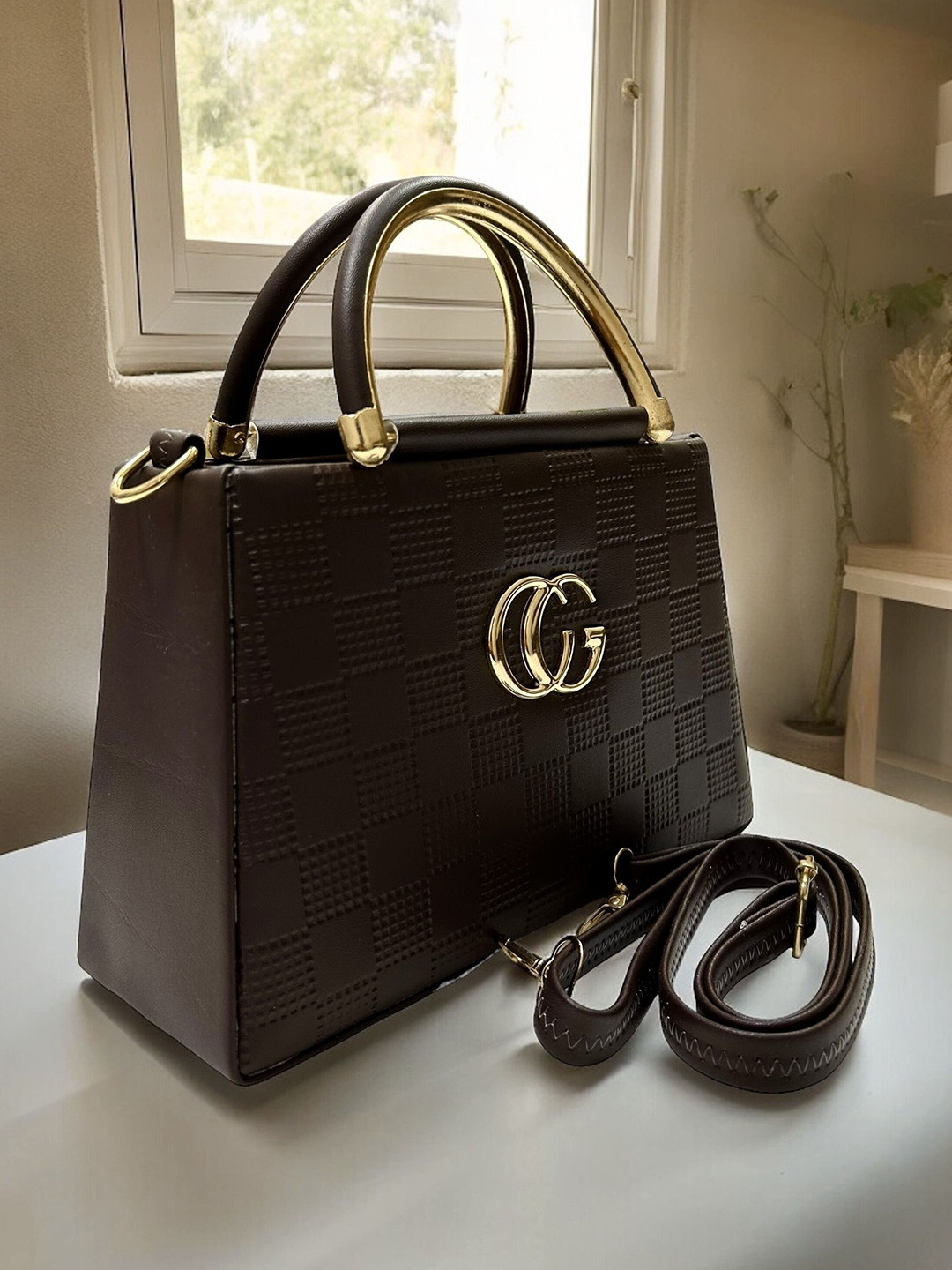 SKORPIO Animal Textured PU Structured Satchel