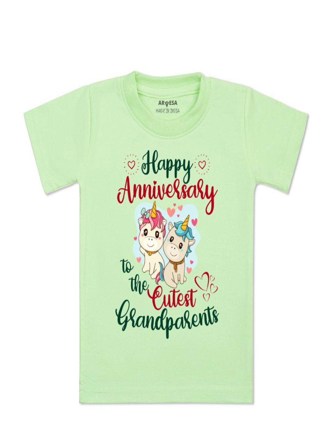 Arvesa Kids Happy Anniversay GrandParents Printed Tshirt