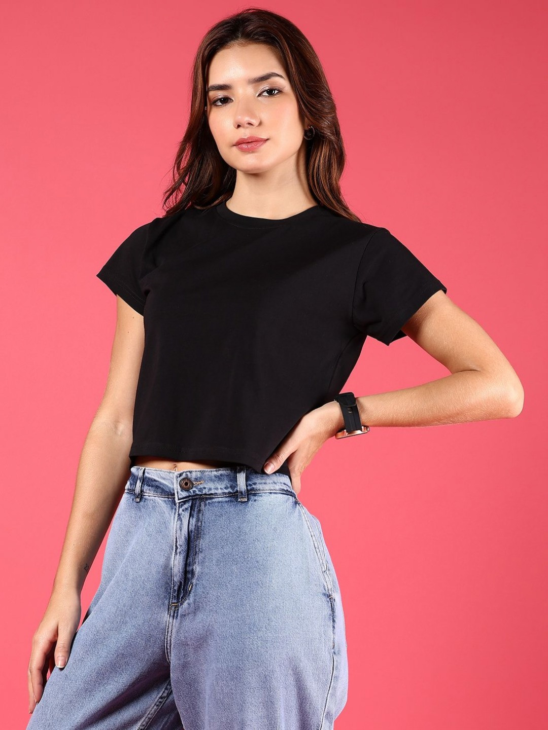 LIMEROAD Women Printed Extended Sleeves Pockets T-shirt
