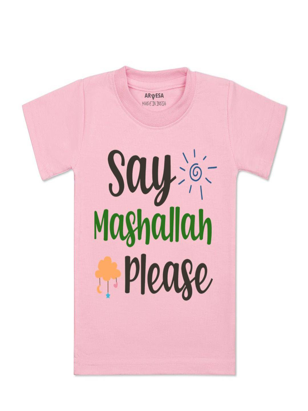 Arvesa Kids Say Mashallah Please Printed Tshirt