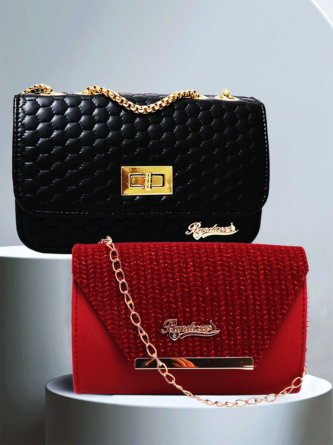 BANDICOOT Set OF 2 PU Structured Sling Bag
