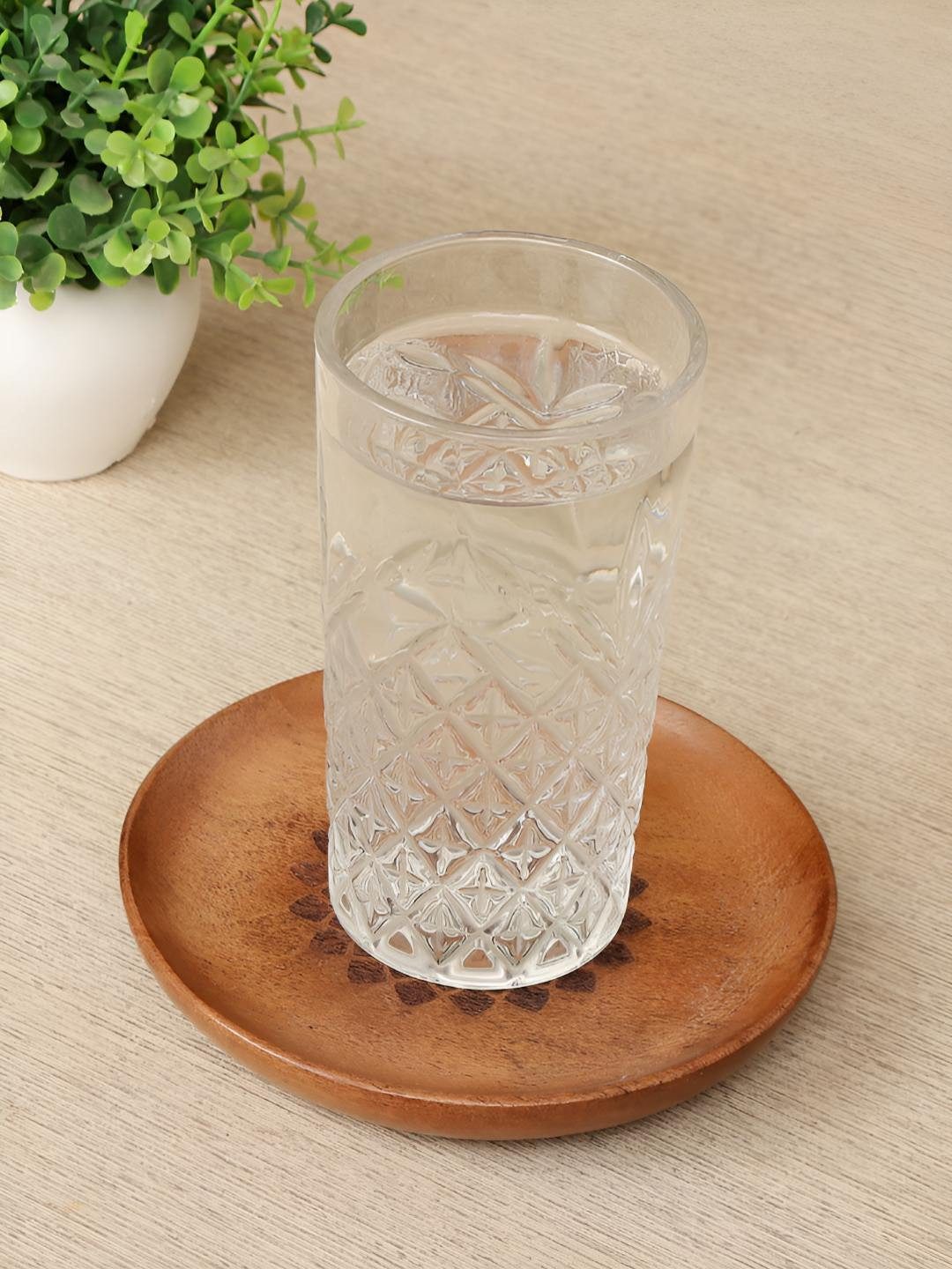 Myntra Elegant Homes Wooden Serving Plate with Laser-Etched Floral Mandala