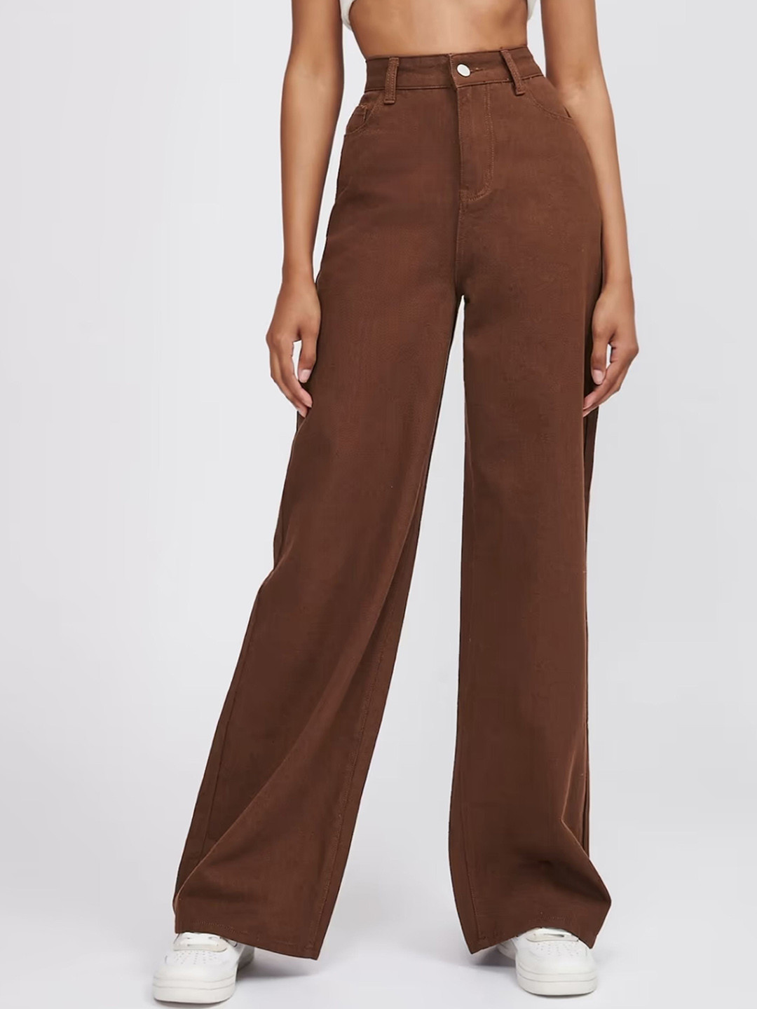 Z & G trends Women Wide Leg High-Rise Low Distress Jeans