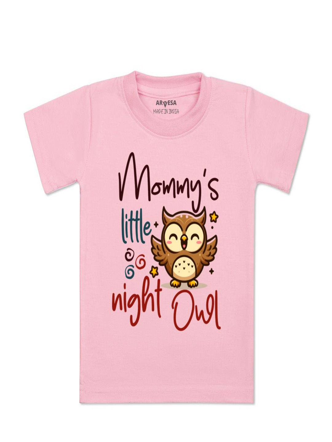 Arvesa Kids Mommy Little Night Owl Printed Tshirt