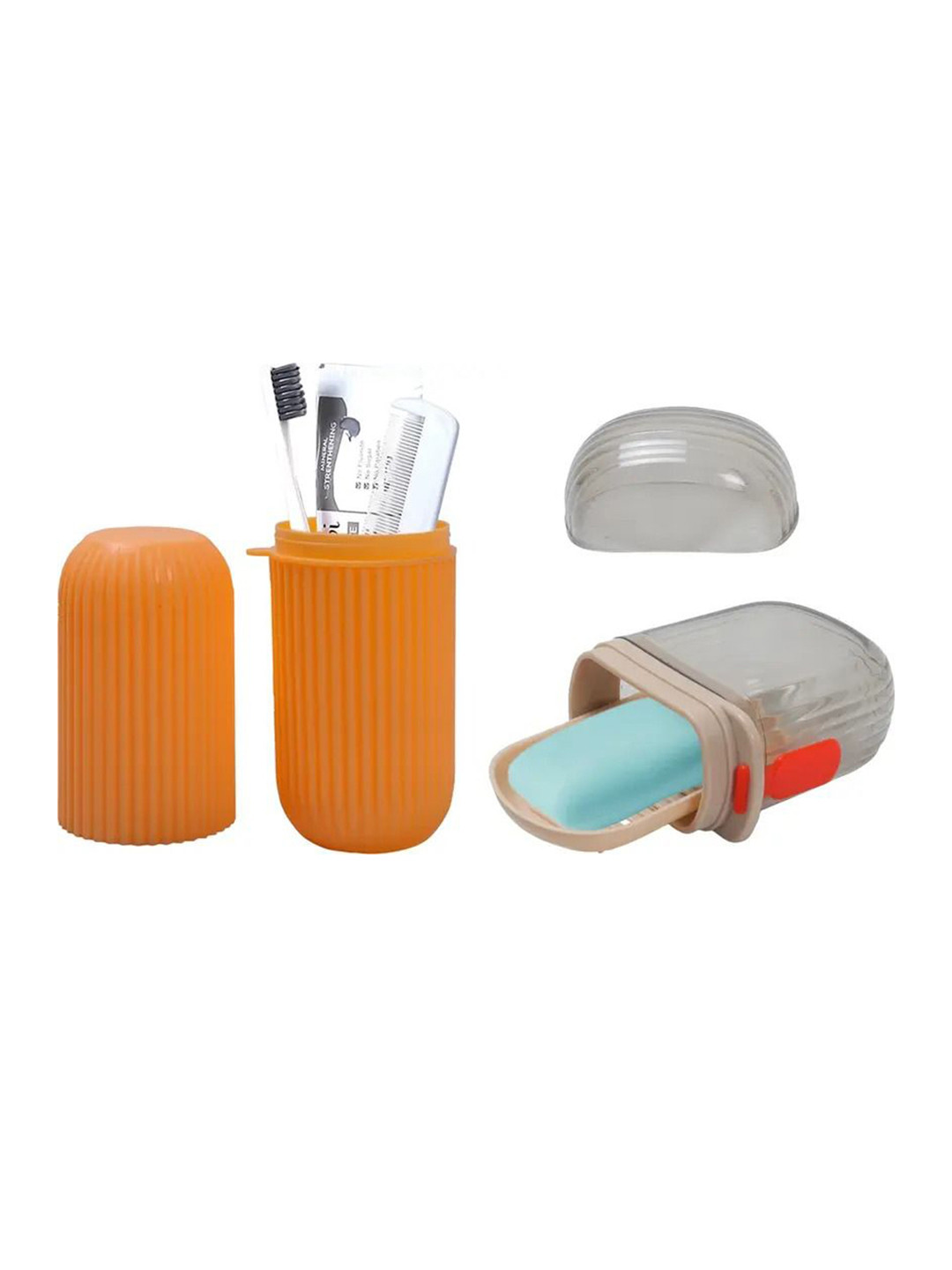 HASHONE Set Of 2 Toothbrush Holder & Soap Tray Combo For Easy Organization