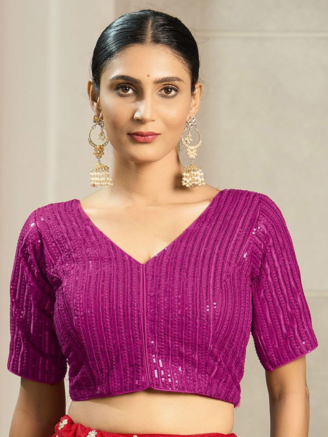 HERE&NOW Embroidered Sleeveless Saree Blouse