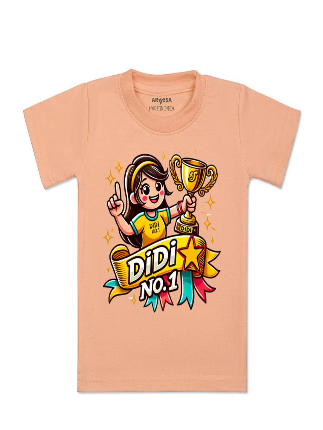 Arvesa Kids Didi No1 Printed Round Neck Cotton Tshirt